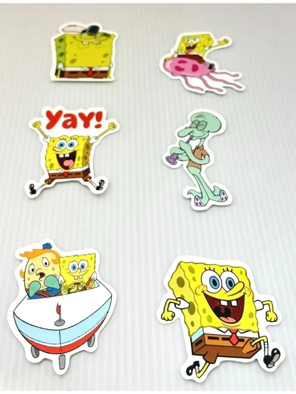 SpongeBob SquarePants 6pc Vinyl Stickers Lot Cartoon Water Bottle Laptop Decals